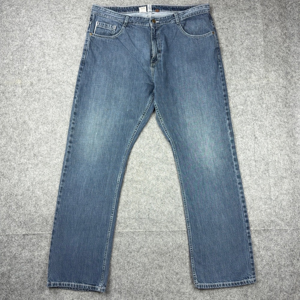 The Territory Ahead Jeans Mens 40x34 Blue Straight Leg Selvedge Denim Casual Y2K